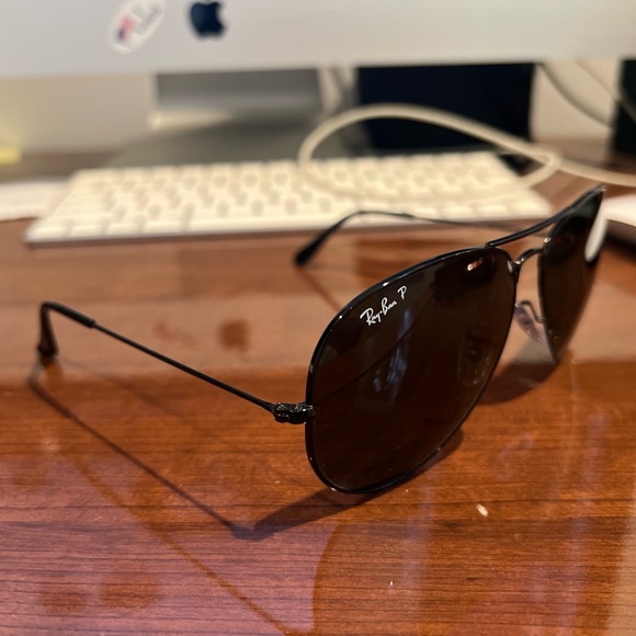 Ray-Ban Aviator Gradient RB0325 Black/Back Polarized Authentic - Picture 2 of 5